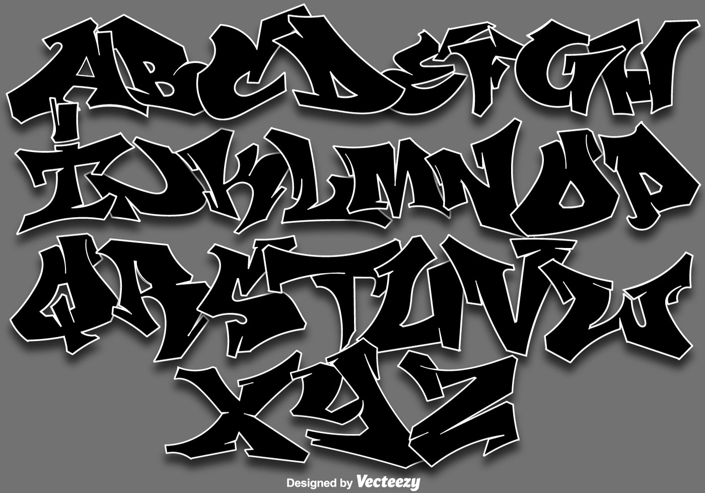 Vector Graffiti Alphabet Letters 150006 Vector Art At Vecteezy