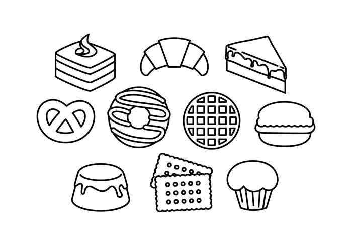 Free Dessert Línea Icono Vector