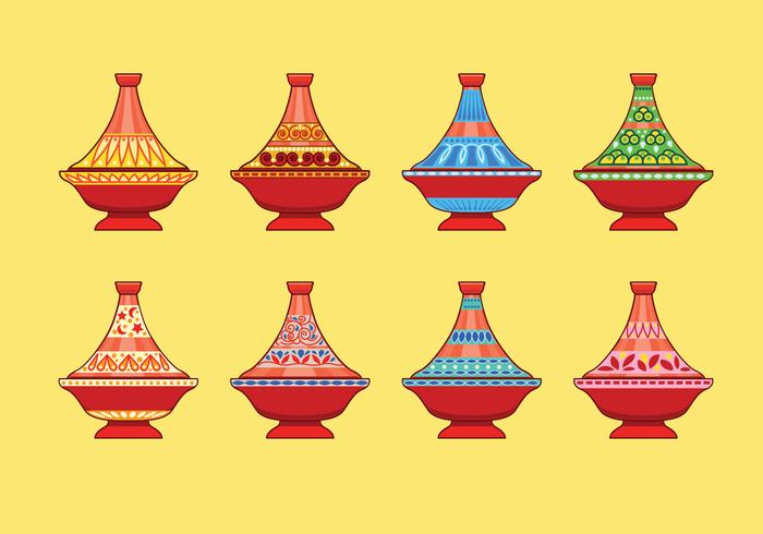 Ceramic tajine flat icon vector