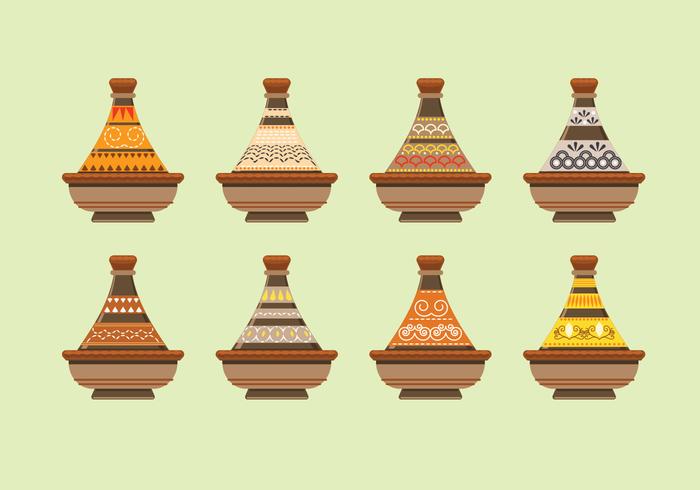 Colección marroquí Tajine vector