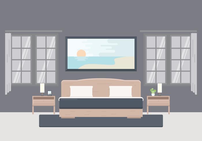 Ilustración gratuita de dormitorio con muebles vector