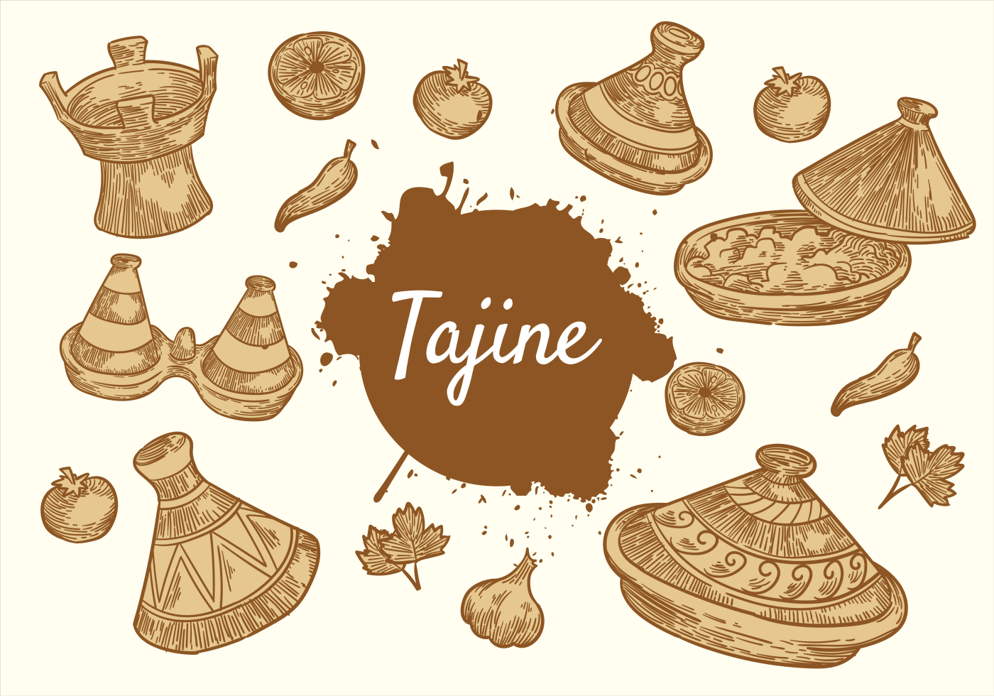 Free Hand Drawn Tajine Vector 150040 - Download Free Vectors, Clipart