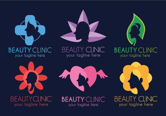 Conjunto de diseño de plantilla de logotipo de la clínica de belleza vector