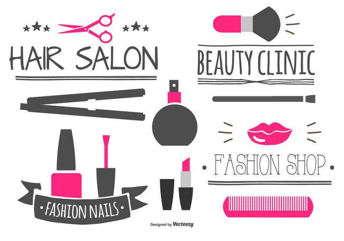 Beauty Labels and Elements Collection vector