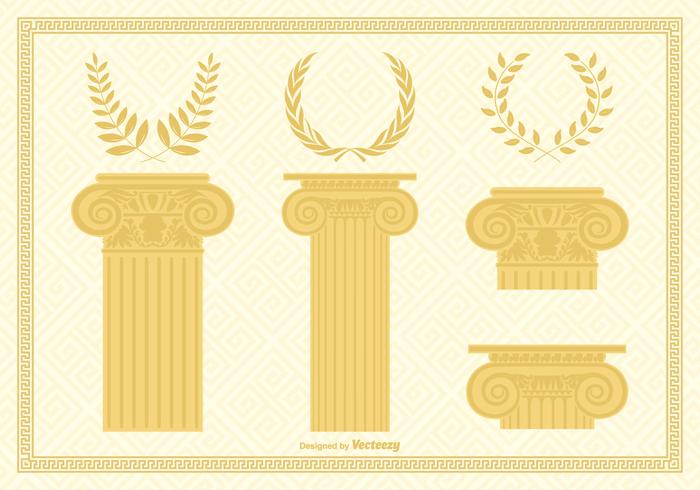 Corinthian Capital Columns And Wreaths vector