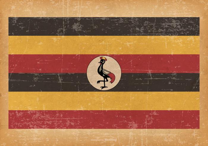 Old Grunge flag of Uganda vector