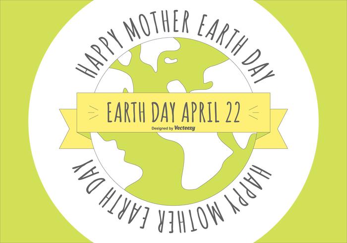 Flat Style Happy Earth Day Illustration Flat Style Happy Earth Day Illustration