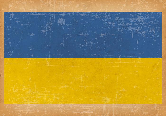 Old Grunge Flag of Ukraine vector