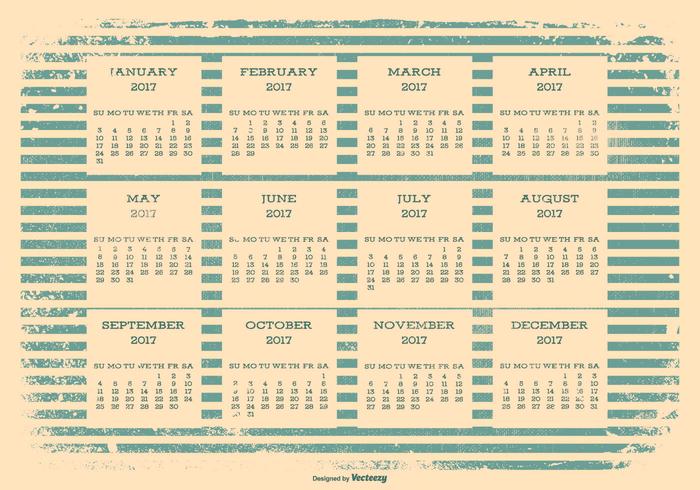 2017 Retro Grunge Calendar Download Free Vectors Clipart Graphics Vector Art calendario retro