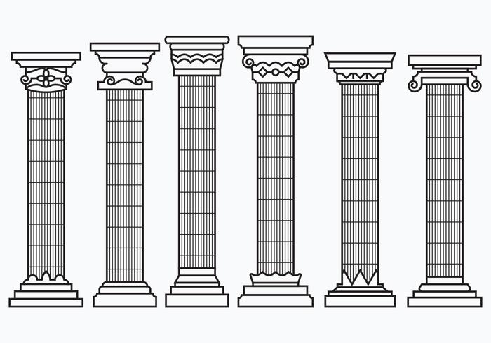 Conjunto de columnas corintias vector