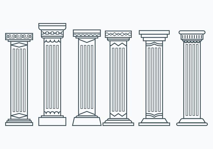 Set of Corinthian Columns vector