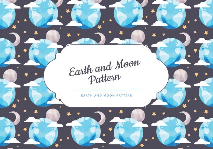 Vector Moon and Earth Seamless Pattern Vector Moon and Earth Seamless Pattern