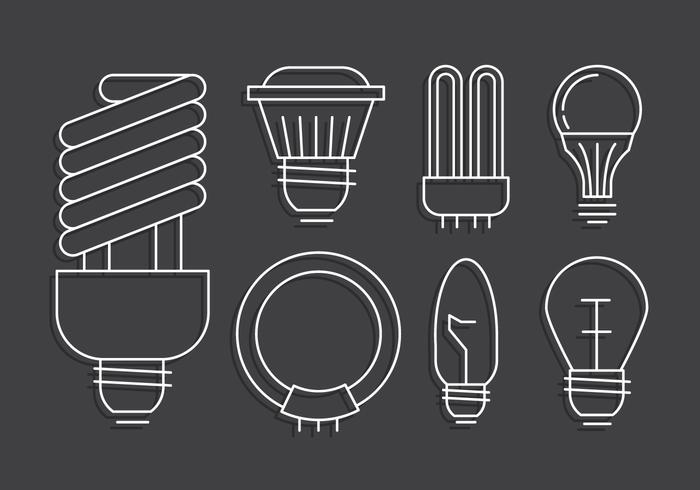 Linear Light Bulb Set vector