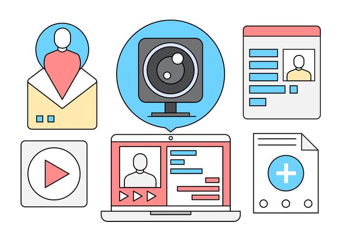 Free Linear Social Media Vector Elements Free Linear Social Media Vector Elements