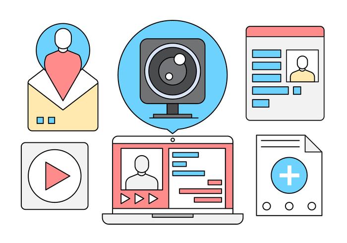 Elementos vectoriales lineales libres de medios sociales vector