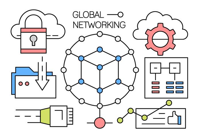 Free Linear Global Networking Vector Icons