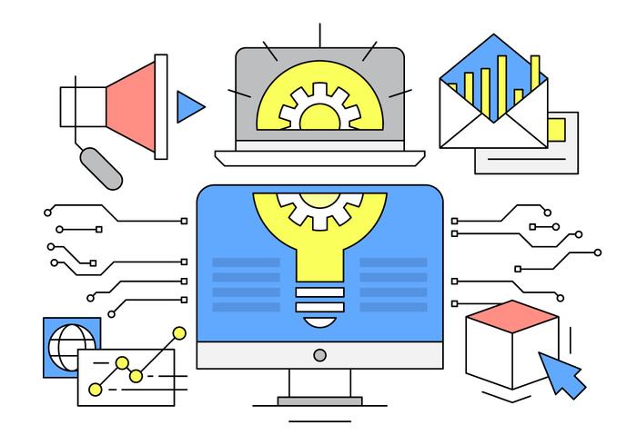 Lineal de negocios y Startup ilustración vectorial vector