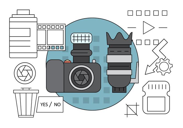 Free Linear Photography Icons vector