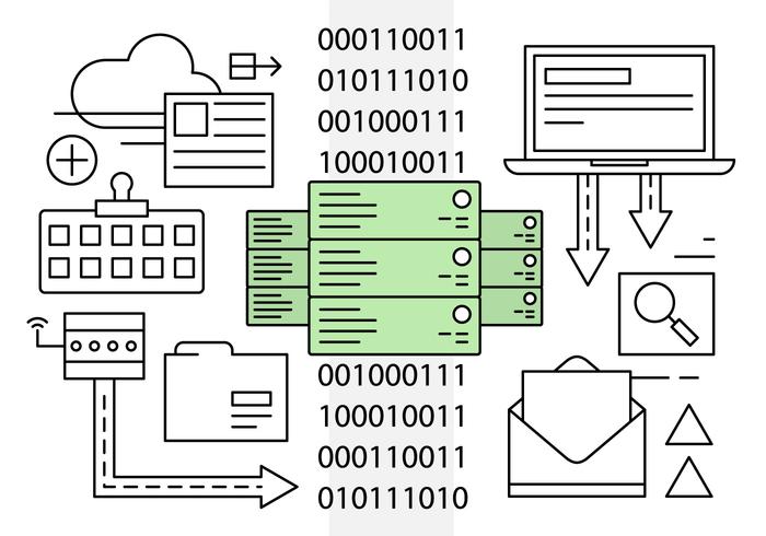 Elementos de red lineales gratuitos vector