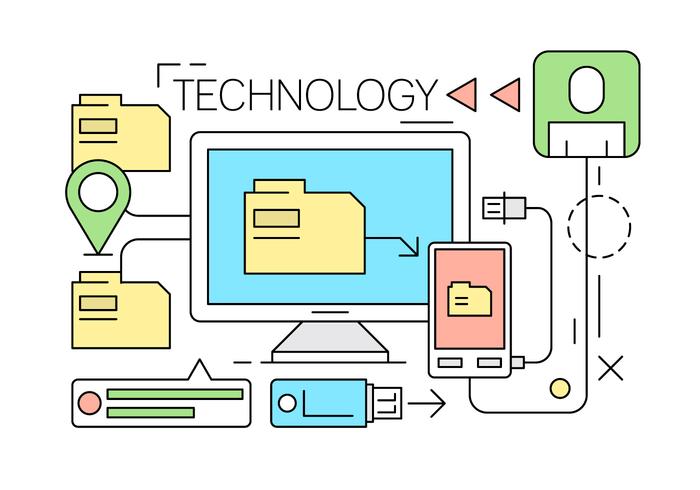 Free Linear Data Technology vector