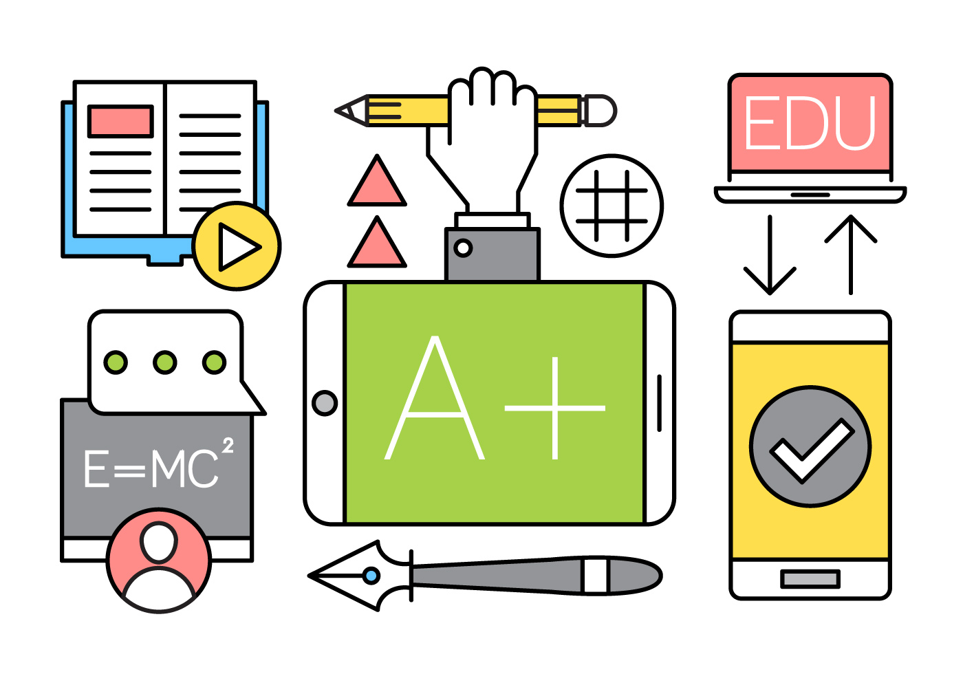 Download Linear Education Vector Elements - Download Free Vectors ...