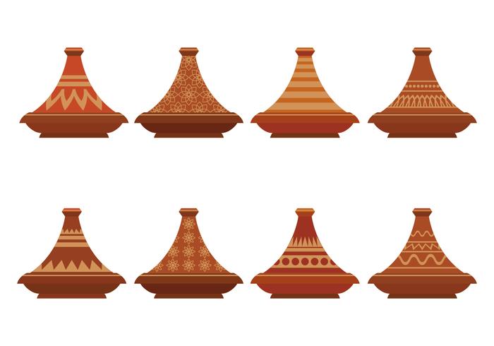 Conjunto de iconos vectoriales Tajine vector