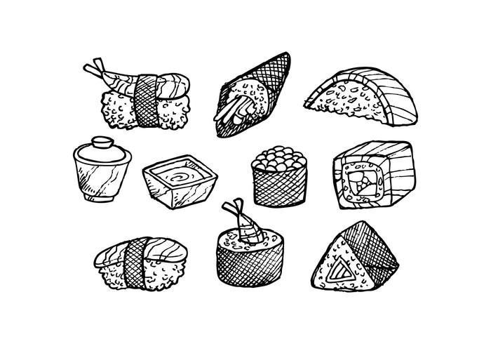 Free Japanese Food Hand Drawn Icon Vector