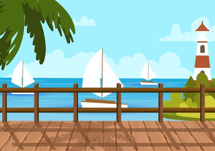 Boardwalk Beach View vector