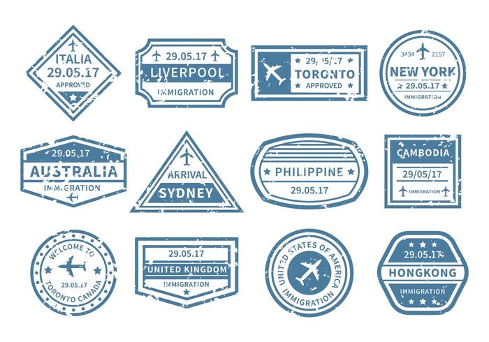 Travel Around World Stamp Vector