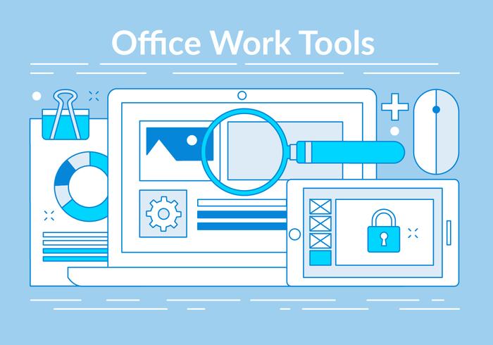 Free Linear Office Tools Elements vector