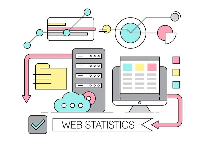 Estadísticas web lineales gratuitas vector