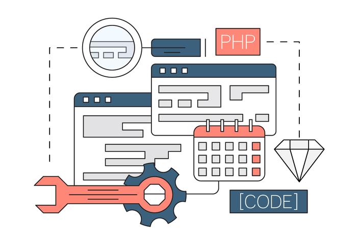 Vectores de desarrollo web lineales gratuitos