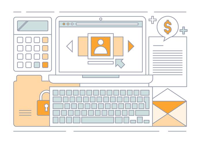 Free Linear Office Work Vector Elements Free Linear Office Work Vector Elements