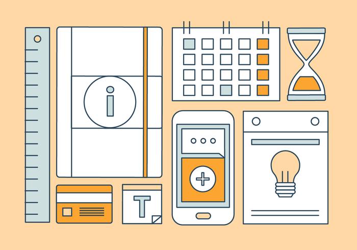 Free Linear Office Work Vector Elements