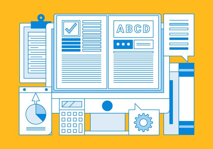 Free Linear Office Tools Elements vector