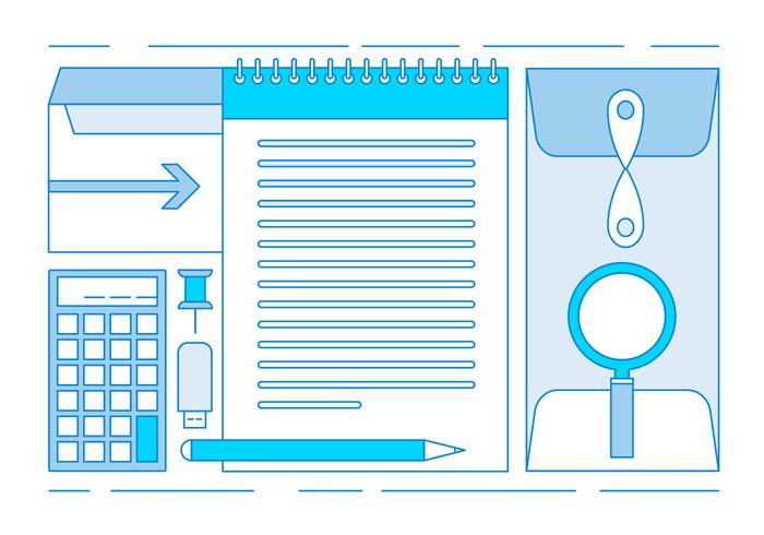 Free Linear Office Tools Elements vector