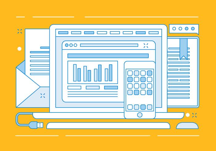 Free Linear Office Tools Elements vector