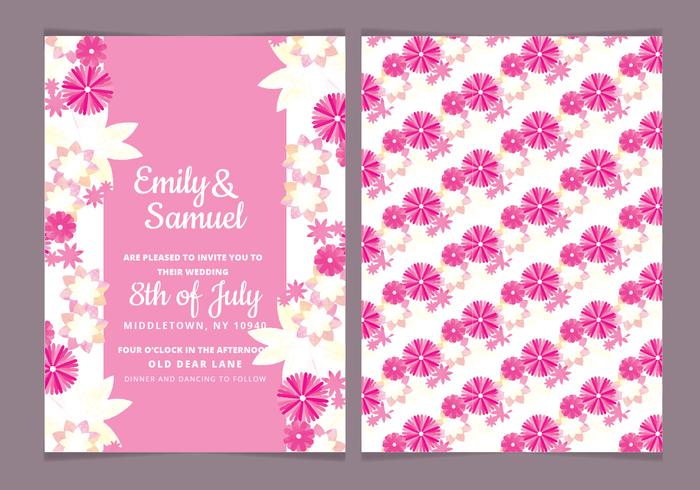 Vector Watercolor Floral Wedding Invite