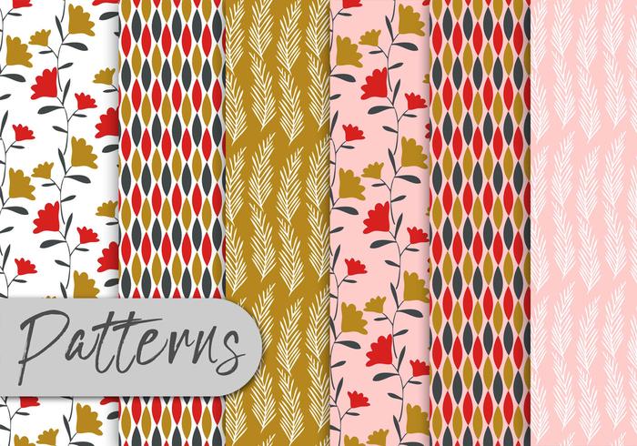 Colorful Floral Pattern Set Colorful Floral Pattern Set