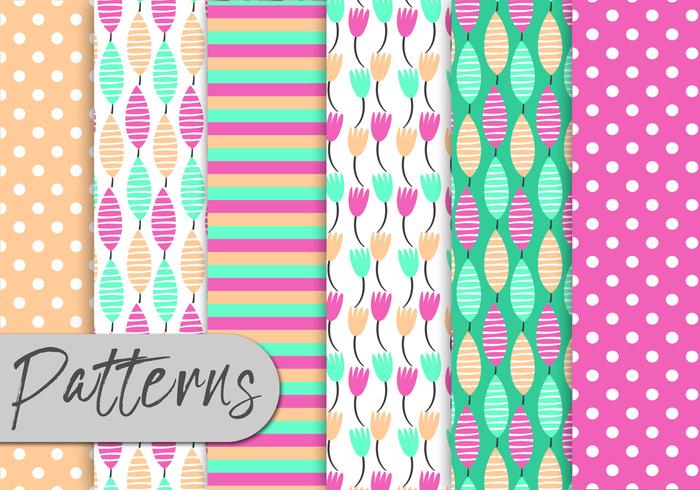 Cute Colorful Nature Pattern Set Cute Colorful Nature Pattern Set
