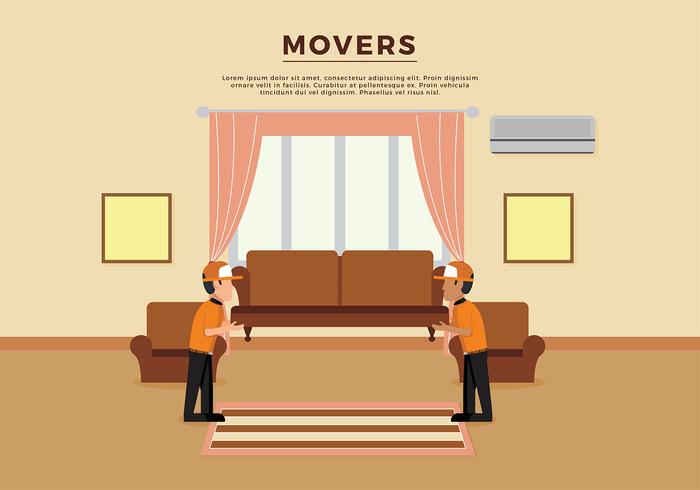 Movers ilustración vector libre de plantilla