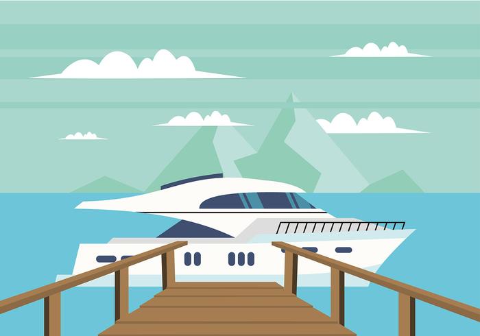 Boardwalk to a Boat Free Vector