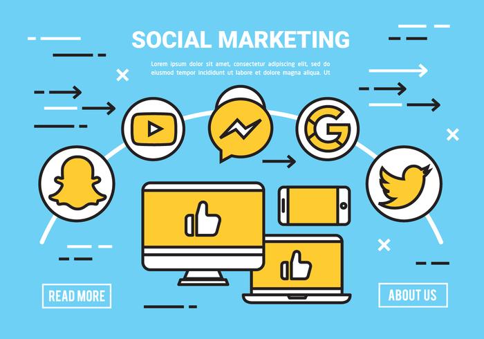 Free Flat Digital Marketing Concept Vector