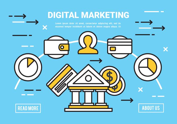 Free Flat Digital Marketing Concept Vector