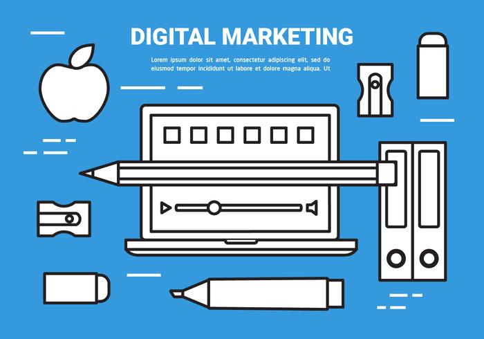 Vector libre plano de comercialización de concepto digital