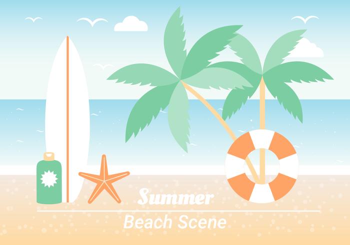 Fondo libre de los elementos de la playa del verano vector