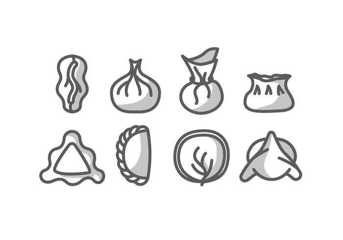 Dumpling vector icons