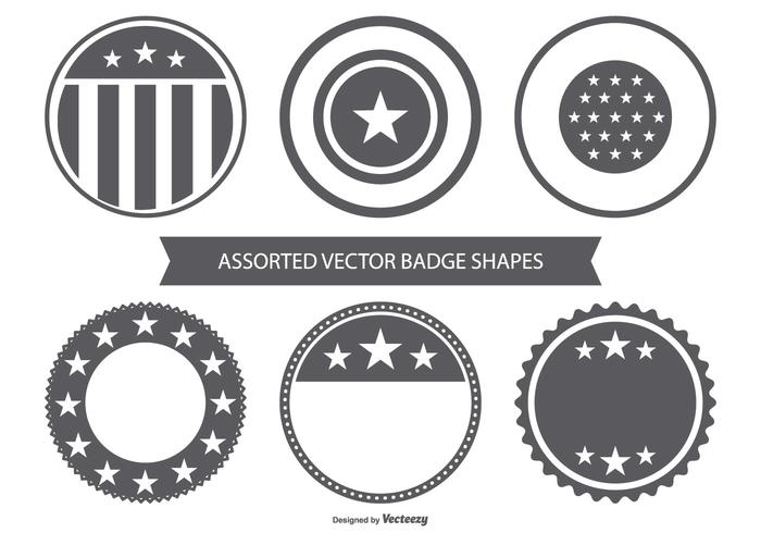 Colección de insignia de vector en blanco