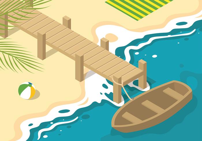 Boardwalk Isometric Free Vector