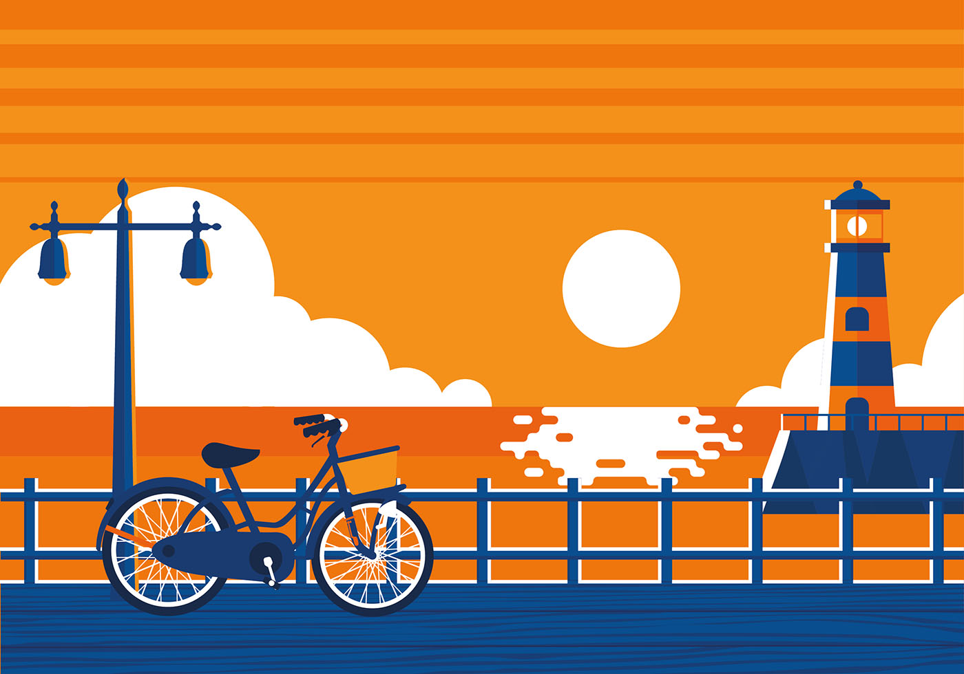 Boardwalk Beach Free Vector 150417 Vector Art at Vecteezy